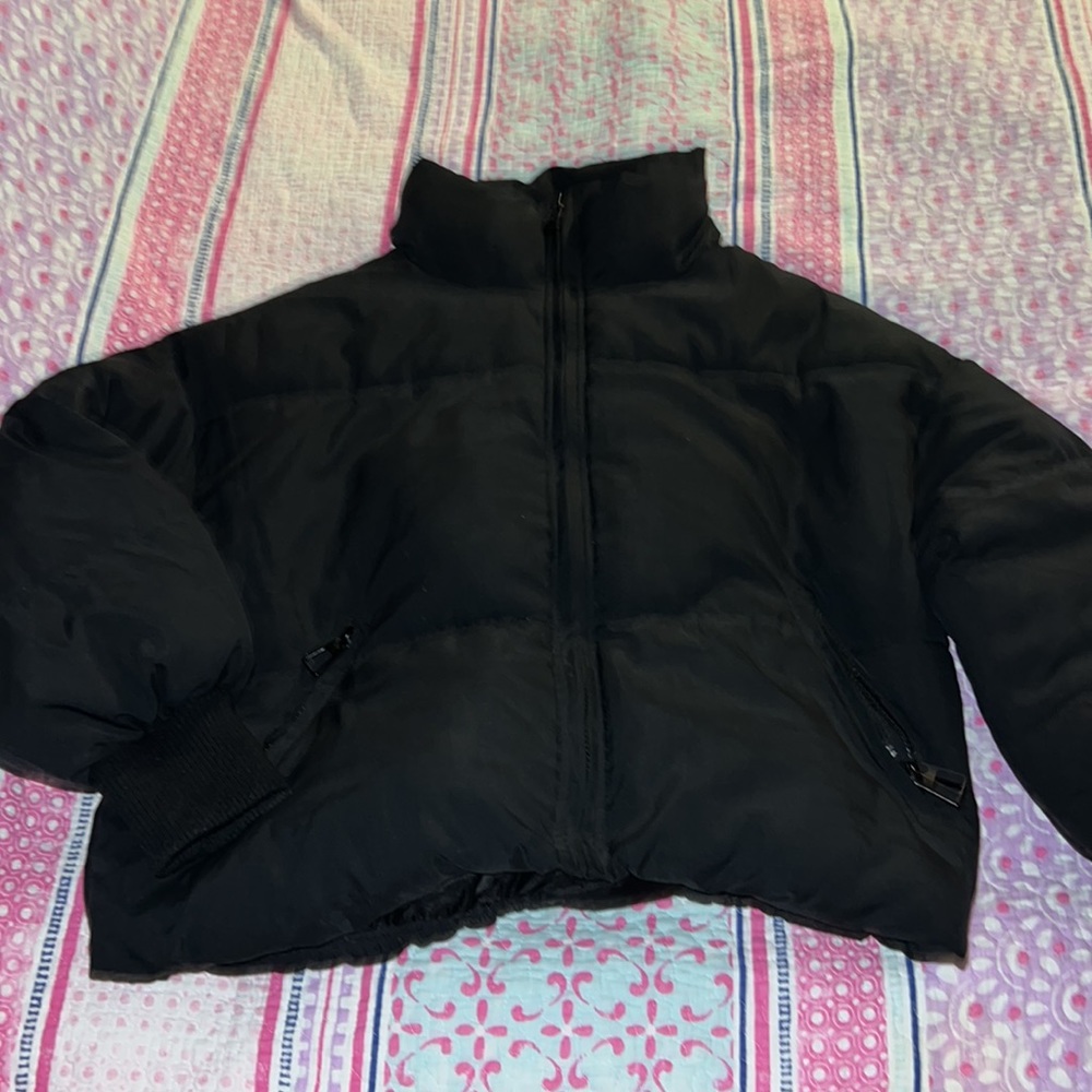 Black puffer jacket